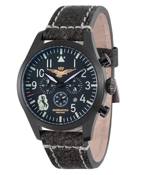 Oiritaly Watch Quartz Man Aeronautica Militare Crono Aviator Vintage Assi Watches